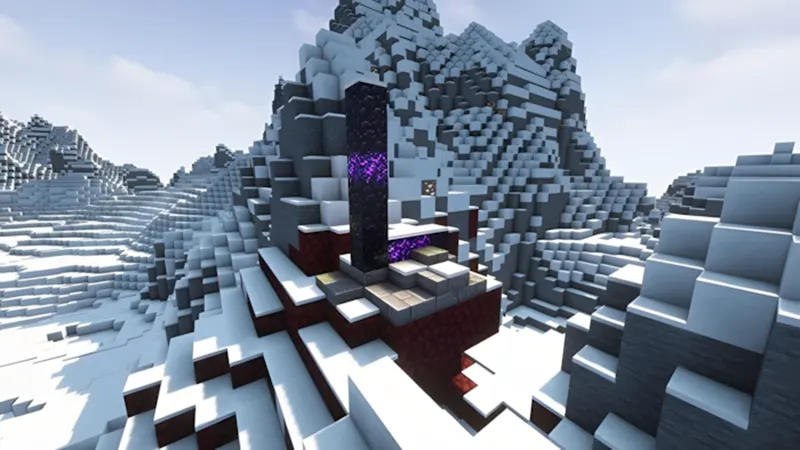 Jagged peaks + ruined portal