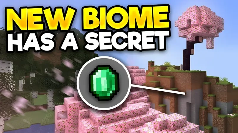 Seed minecraft pe có lâu đài - Seed Cherry Grove, mansion và làng gần spawn